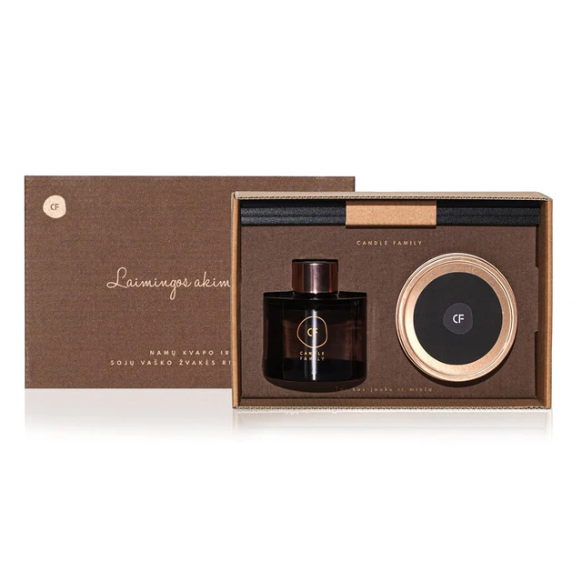 dovanų rinkinys, namų kvapas su lazdelėnis, žvakė