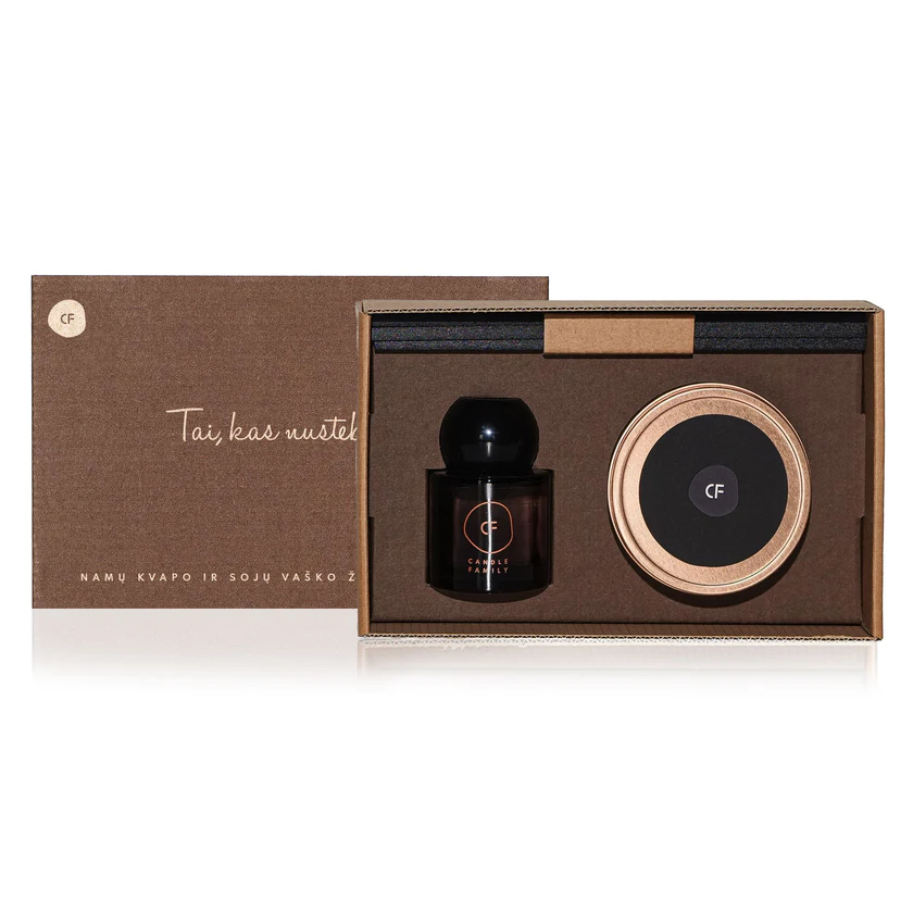 dovanų rinkinys, namų kvapas su lazdelėnis, žvakė