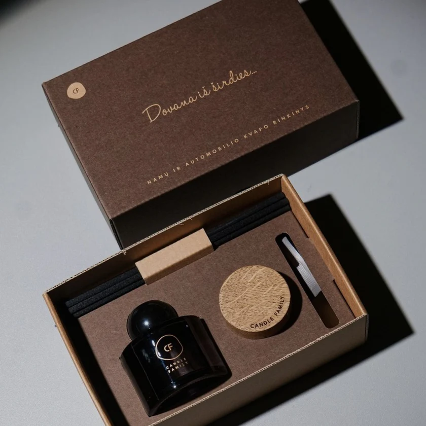 dovanų rinkinys, namų kvapas su lazdelėmis, automobilio kvapas